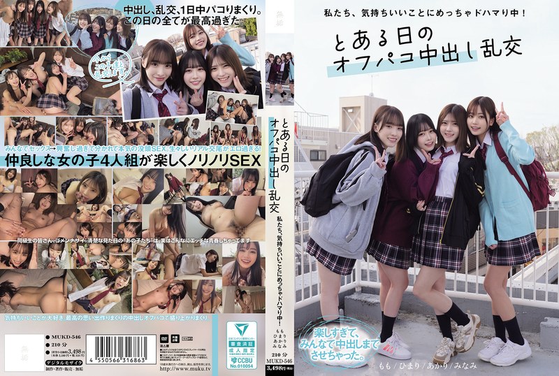 「エッチな仲良し女の子4人組が楽しくノリノリで中出し乱交した一日」のパッケージ画像